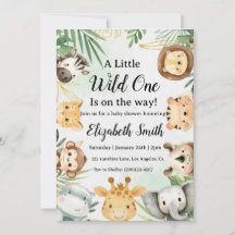 invitación de baby shower de safari