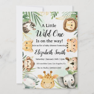 invitación de baby shower de safari