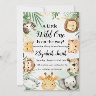invitación de baby shower de safari