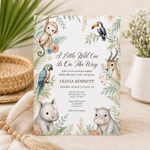 Invitación de baby shower de safari de la jungla c