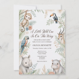 Invitación de baby shower de safari de la jungla c