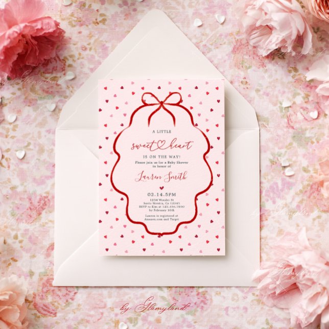 Invitación de Baby Shower de San Valentín de Coraz (Subido por el creador)
