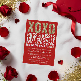 Invitación de Baby Shower de San Valentín XOXO