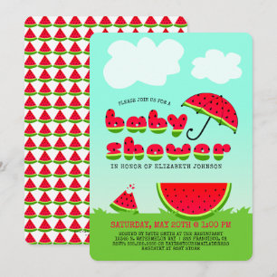 Invitación de Baby Shower de Sandía Dulce