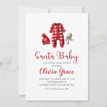 Invitación de Baby Shower de Santa Bebé Navidad