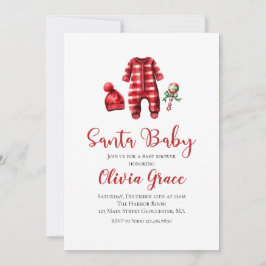 Invitación de Baby Shower de Santa Bebé Navidad