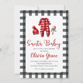 Invitación de Baby Shower de Santa Bebé Navidad