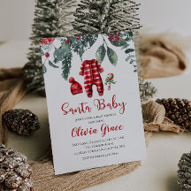 Invitación de Baby Shower de Santa Bebé Navidad
