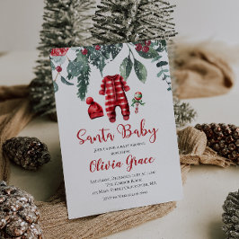 Invitación de Baby Shower de Santa Bebé Navidad