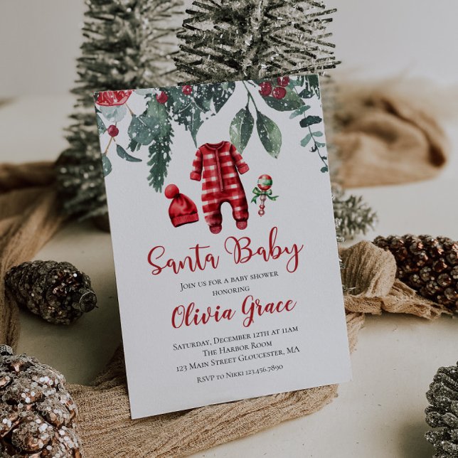 Invitación de Baby Shower de Santa Bebé Navidad (Subido por el creador)
