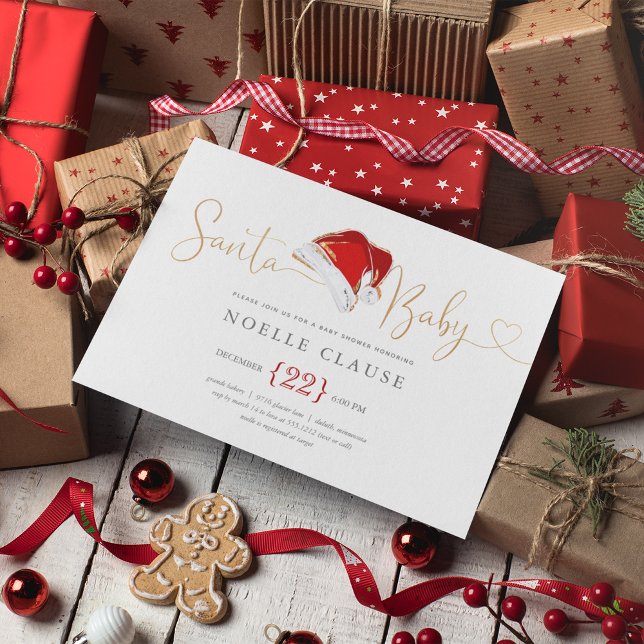 Invitación de Baby Shower de Santa de Navidad (Subido por el creador)
