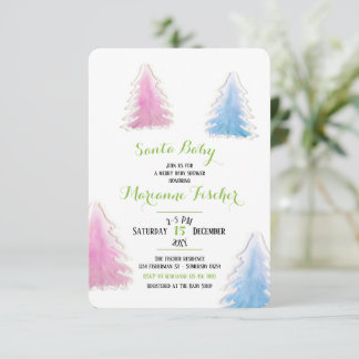 Invitación de baby shower de Santa neutra en cuant