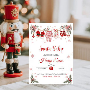 Invitación de Baby Shower de Santa Ropa de bebé