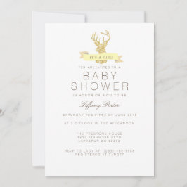 Invitación de Baby Shower de Shabby Chic Deer