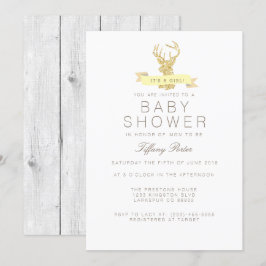 Invitación de Baby Shower de Shabby Chic Deer