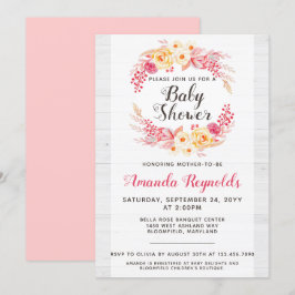 Invitación de Baby Shower de Shabby Chic Rustic Fl