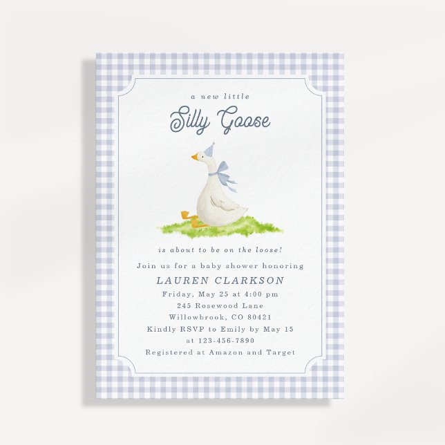 Invitación de baby shower de Silly Goose Blue Ging (Subido por el creador)