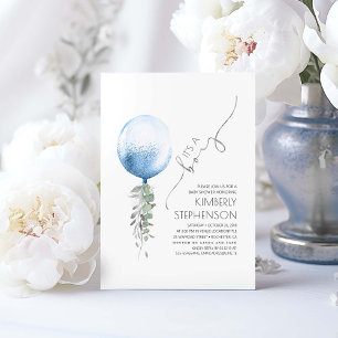 Invitación de Baby Shower de Silver Greenery and B