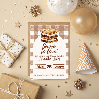 Invitación de baby shower de S'mores