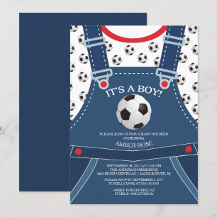 Invitación de Baby Shower de SOCCER Ball de corte 