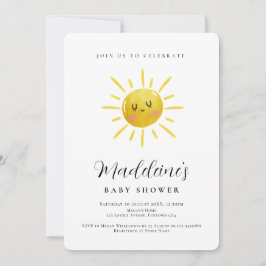 Invitación de baby shower de sol neutro en cuanto 
