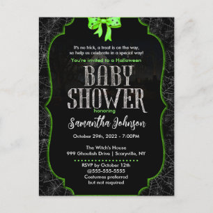 Invitación de Baby Shower de Spiderweb Halloween