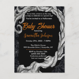 Invitación de Baby Shower de Spiderweb Halloween