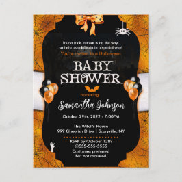 Invitación de Baby Shower de Spiderweb Halloween