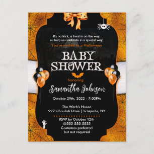 Invitación de Baby Shower de Spiderweb Halloween
