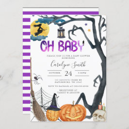 Invitación de Baby Shower de Spooky Pumpkin Hallow