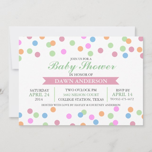 Invitación de Baby Shower de Sprinkle (Anverso)
