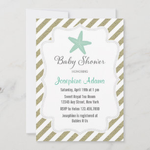 Invitación de Baby Shower de Starfish Náutico