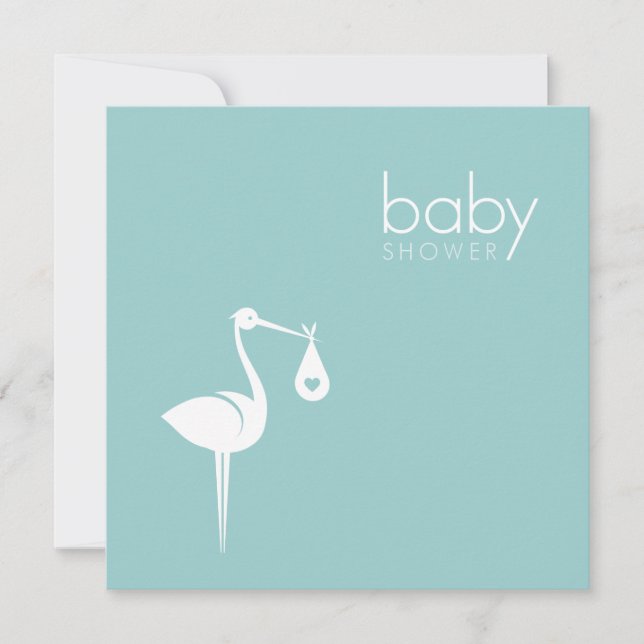 Invitación de Baby Shower de Stork Delivery Boy Bl (Anverso)