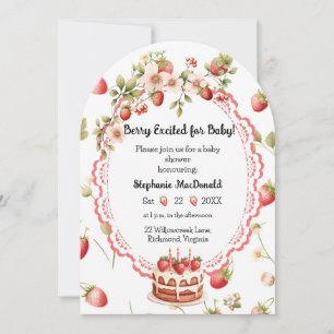 Invitación de Baby Shower de Strawberry Shortcake
