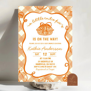 Invitación de baby shower de tarta dibujada a mano