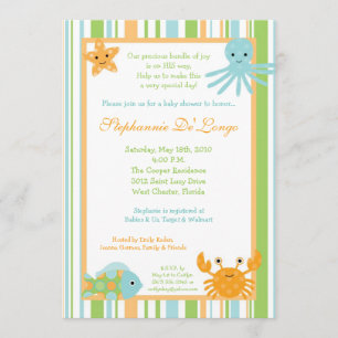 Invitación de Baby Shower de {TBA} 5x7 Ocean Sea L