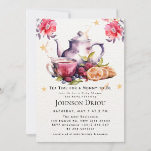 Invitación de Baby Shower de Té Floral