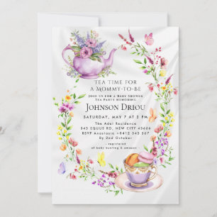 Invitación de Baby Shower de Té Floral