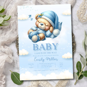 Invitación de Baby Shower de Teddy Bear, Boy Baby