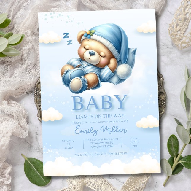 Invitación de Baby Shower de Teddy Bear, Boy Baby  (Subido por el creador)