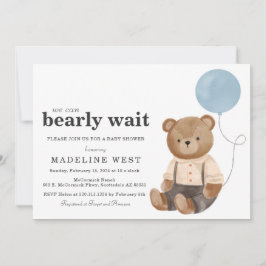 Invitación de Baby Shower de Teddy Bear Boy Blue
