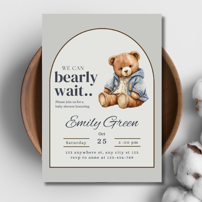 Invitación de Baby Shower de Teddy Bear, puede esp (Subido por el creador)