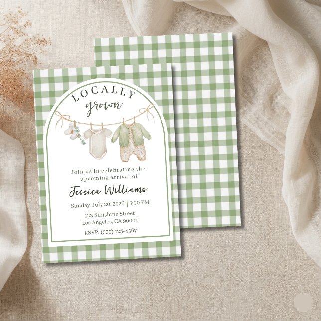Invitación de Baby Shower de Tema Verde Cultivado  (Subido por el creador)
