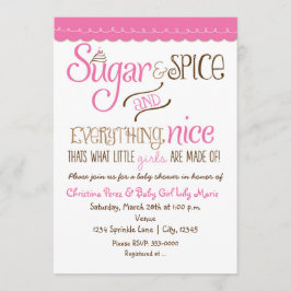Invitación de Baby Shower de tipografía Sugar & Sp