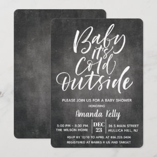 Invitación de baby shower de tiza Baby It's Cold O