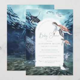 Invitación de Baby Shower de Tortuga Marina Oceáni