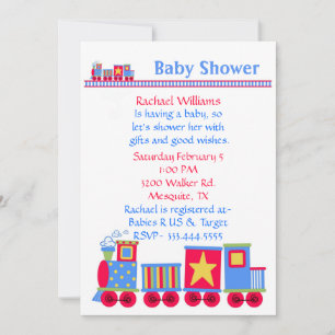 Invitación de Baby Shower de Tren de Juguete
