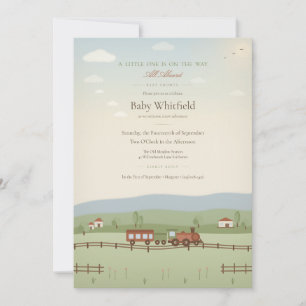 Invitación de Baby Shower de Tren de Vapor Antiguo