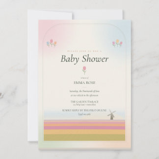 Invitación de Baby Shower de Tulipán
