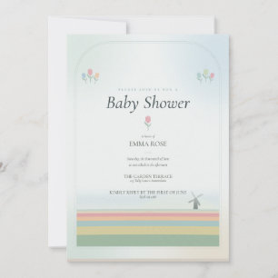 Invitación de Baby Shower de Tulipán - versión Pal